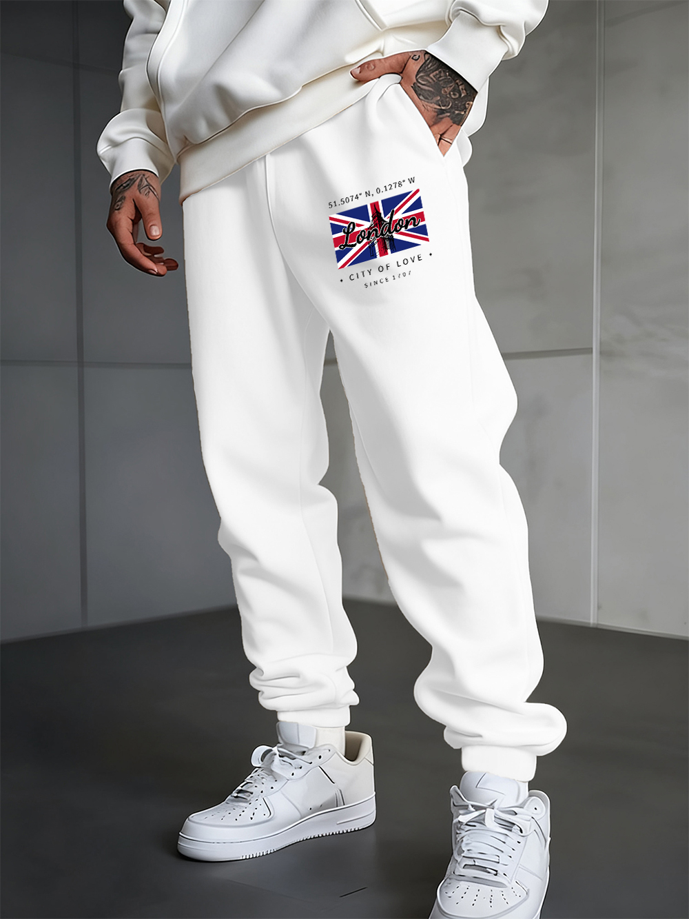 Winter Clothing London - London City Of Love Flagprinting Joggingbroek