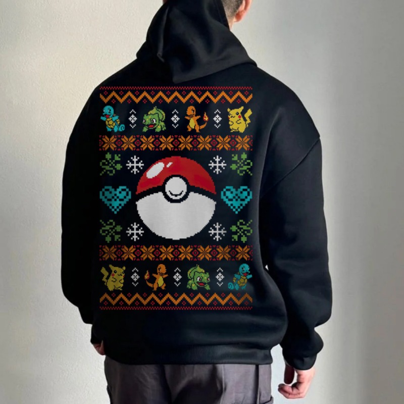 Zwart oversized 4xl Pok É Mon  - Winter Clothing In Japan recensie en prijs