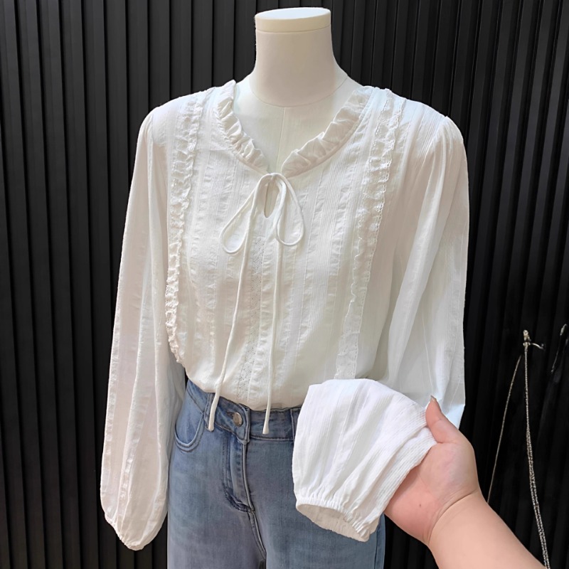 Dameskleding Lace-up shirt met - Winter Clothing In French recensie en prijs